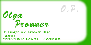 olga prommer business card